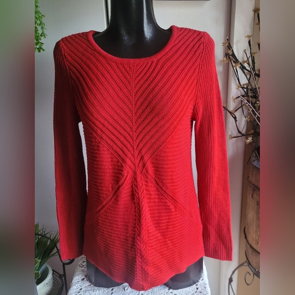 Dana Buchman red sweater Sz. M - Picture 1 of 6